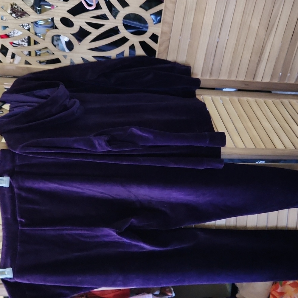 Ralph Lauren Deep Purple Velour Jacket & Pants - Picture 7 of 11